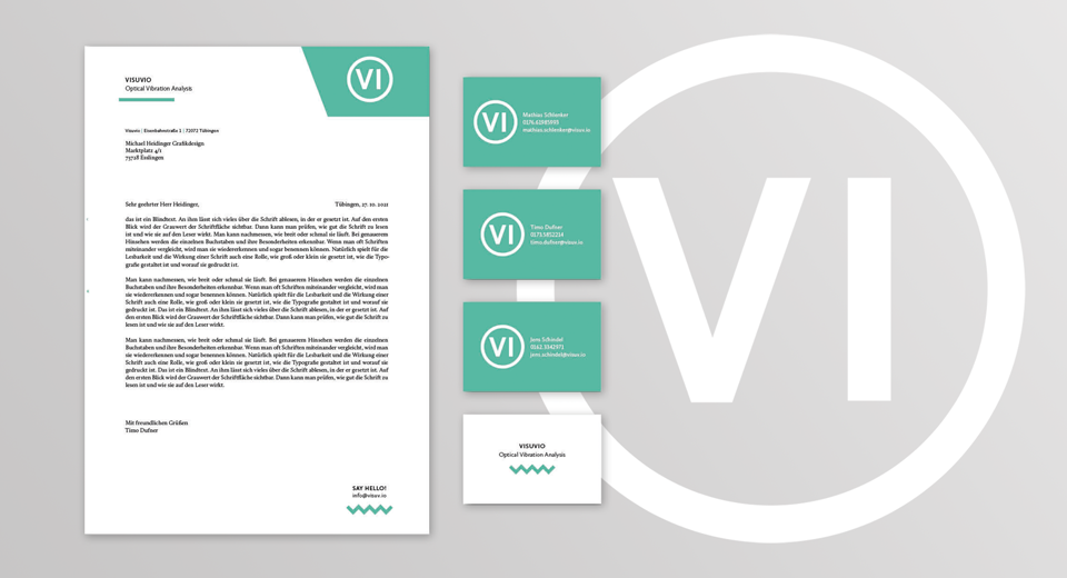 Some of the new corporate design elements in use – letter head and business cards
